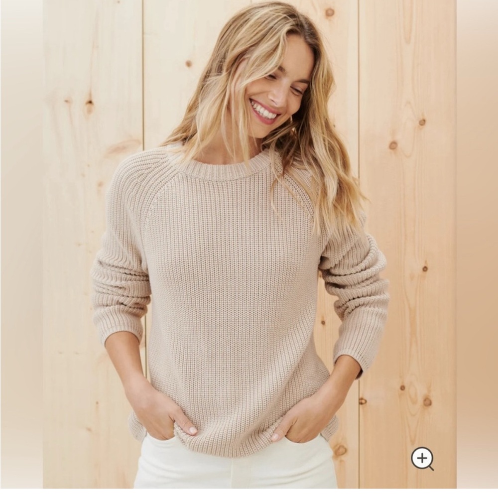Jenni Kayne Cotton Fisherman Sweater - Oatmeal